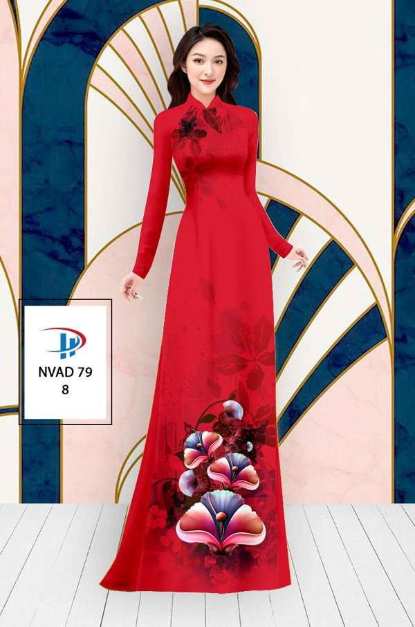 Vải Áo Dài Hoa In 3D AD NVAD79 60